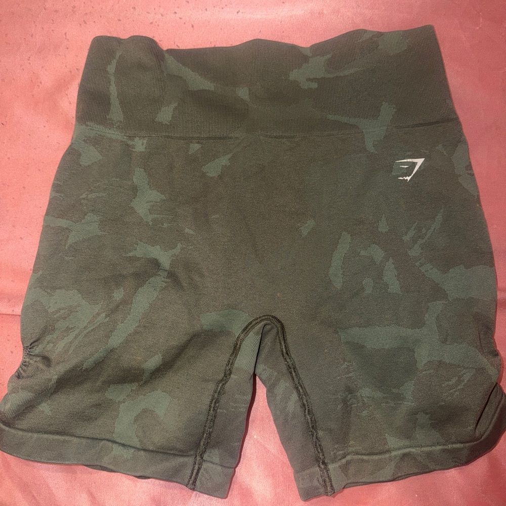 Gymshark Black Camo High-Waist Bike Shorts